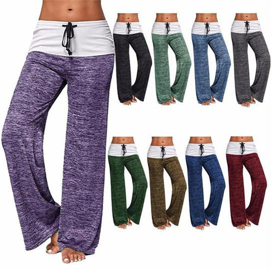 Women's wide leg drawstring lounge pants in multiple colors, western casual style